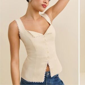 Reformation Viola Linen Top